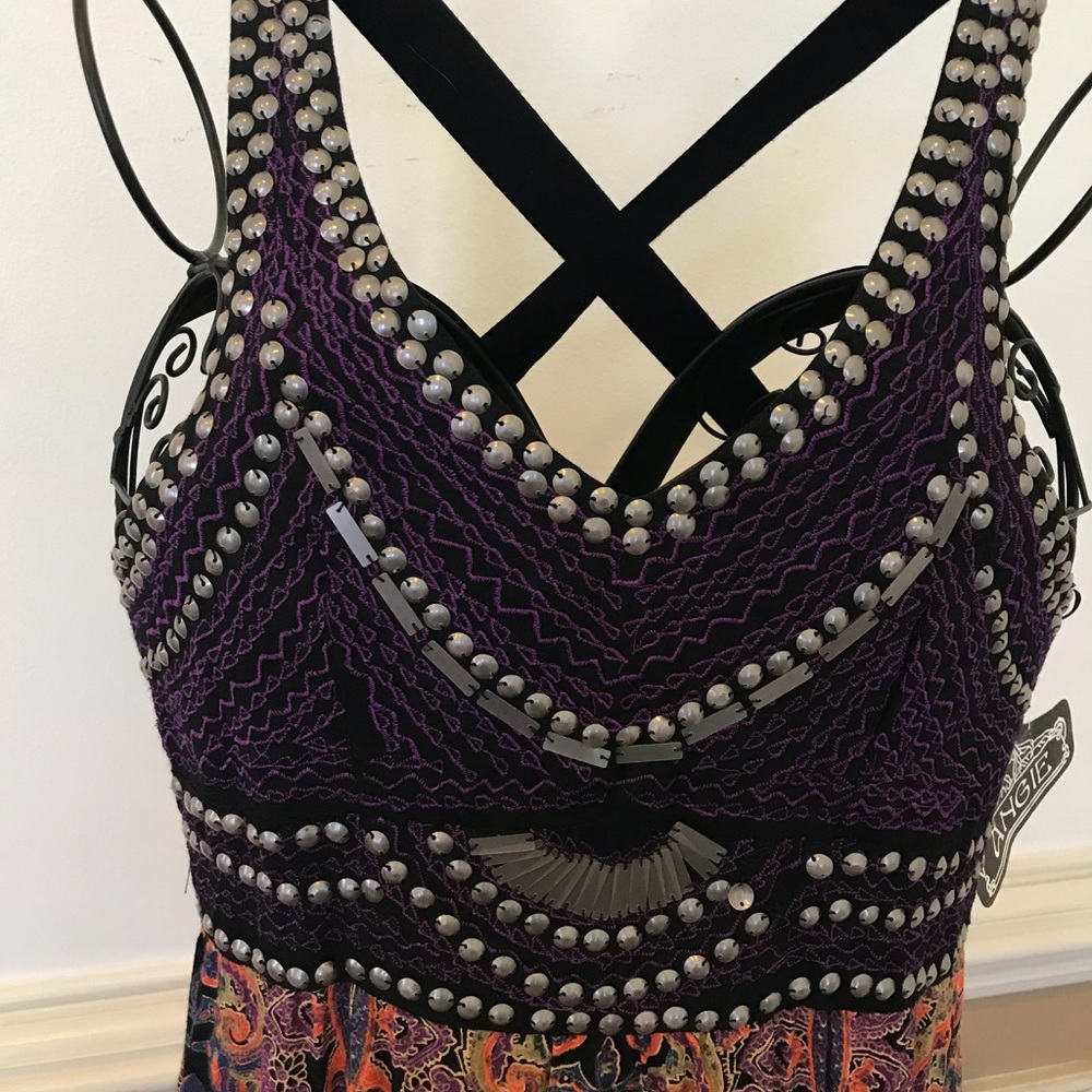 ANGIE STRAPPY HALTER WITH BEADING NWT - Picture 6 of 11